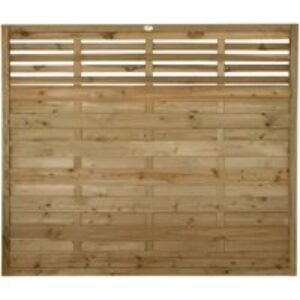 Forest Garden 1.8m x 1.5m Pressure Treated Decorative Kyoto Fence Panel - Pack of 5