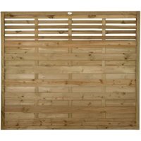 Forest Garden 1.8m x 1.5m Pressure Treated Decorative Kyoto Fence Panel - Pack of 5