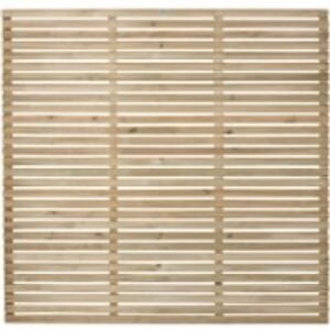 Pressure Treated Contemporary Single Slatted Fence Panel 1.8m x 1.8m - Pack of 3