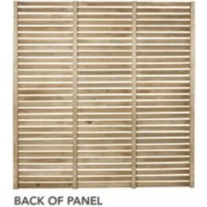 Pressure Treated Contemporary Single Slatted Fence Panel 1.8m x 1.8m - Pack of 5