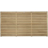 Pressure Treated Contemporary Double Slatted Fence Panel 1.8m x 0.91m - Pack of 5