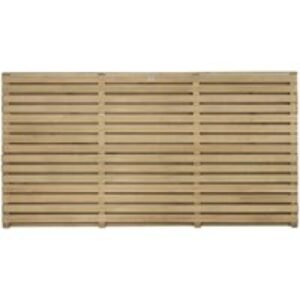 Pressure Treated Contemporary Double Slatted Fence Panel 1.8m x 0.91m - Pack of 4