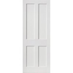 JB Kind Rushmore Victorian Style Primed 4 Panel Shaker White FD30 Door 1981 x 762 x 44 mm