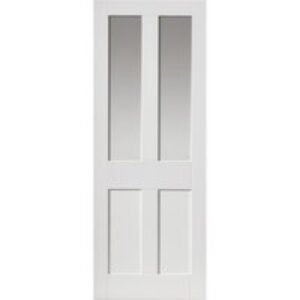 Jb Kind Rushmore Victorian Style 2 Panel 2 Light Shaker Clear Glazed White Primed Door 1981 x 762 x 35mm