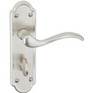 Urfic Lisbon Bathroom Lock Door Handle Satin Nickel