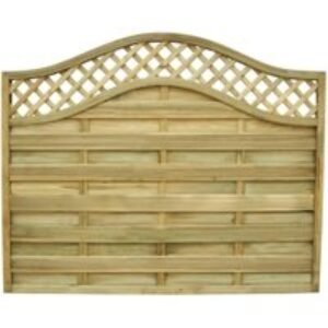 Pressure Treated Decorative Europa Prague Fence Panel 1.8m x 1.5m - Pack of 5