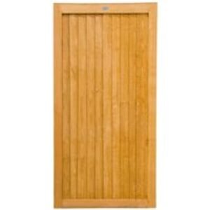 Forest Garden Closeboard Heavy Duty Timber Gate Treated 1820mm x 910mm Golden Brown