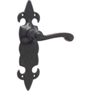Frelan Hardware Jedo Fleur De Lys Lever Latch Handle Set Black Antique