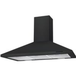Unbranded 90cm Black Chimney Hood with Push Button Controls Black NCE90NN