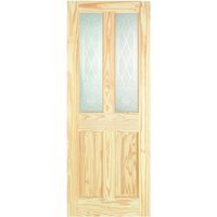 Pine Victorian Burns 2 Panel Light Glazed Internal Door 1981mm x 838mm x 35mm