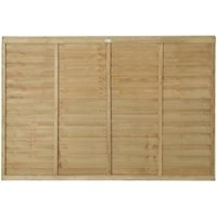 6ft x 4ft 1.83m x 1.22m Pressure Treated Superlap Fence Panel - Pack of 5