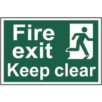 Spectrum Regular Size Fire Exit Keep Clear Sign