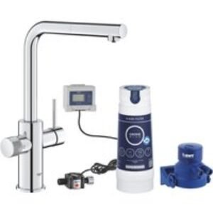 Grohe 30579000 Blue Pure Vento Filtered Water Tap with PULL-OUT Spout Chrome