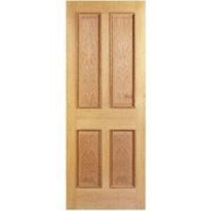 Travis Perkins Oak 4 Panel Veneer Raised Mouldings Door 1981 x 610 x 35mm