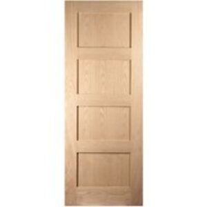 JELD-WEN Oregon Shaker 4 Panel Interior White Oak Door 2040mm x 726mm x 40mm