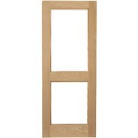 Heritage Custom Sized 2XGG Hardwood Oak Veneer Door Maximum Size 910 x 750 x 35mm