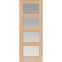 JB Kind Nevis Oak Unfinished Glazed Door 1981 x 686 x 35mm