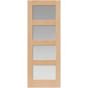 JB Kind Nevis Oak Unfinished Glazed Door 2040 x 826 x 40mm