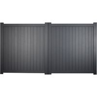 Canterbury Double Swing Flat Top Driveway Gate with Vertical Solid Infill 3750 x 2000mm Grey