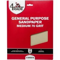 4Trade General Purpose Sandpaper 5 Pack Medium