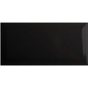 Johnson Tiles Bevel Brick Gloss Black Tile 200 x 100mm - Qty 50