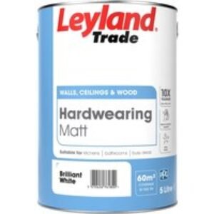 Leyland Trade Hardwearing Matt Paint 5L Brilliant White