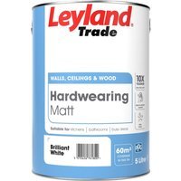 Leyland Trade Hardwearing Matt Paint 5L Brilliant White