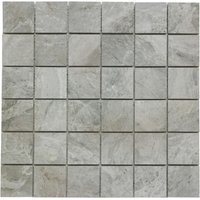 Verona Raegan Montana Glazed Porcelain Mosaic Wall Or Floor Tile Grey 303 x 303mm Pack of 7 P11874