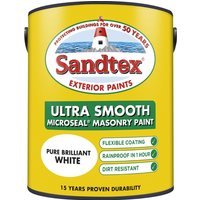 Sandtex Ultra Smooth Masonry Paint 5L Pure Brilliant White