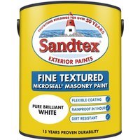 Sandtex Fine Textured Masonry Paint 5L Pure Brilliant White