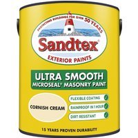 Sandtex Ultra Smooth Masonry Paint 5L Cornish Cream