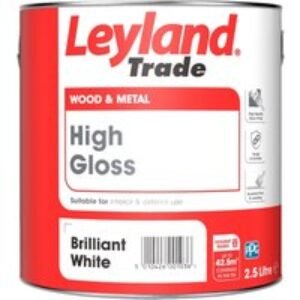 Leyland Trade High Gloss Paint Brilliant White 2.5L