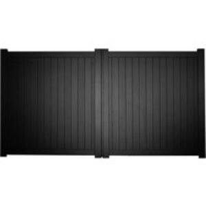 Canterbury Double Swing Flat Top Driveway Gate with Vertical Solid Infill 4000 x 1800mm Black