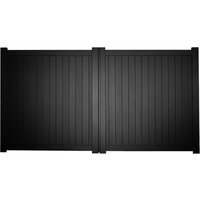 Canterbury Double Swing Flat Top Driveway Gate with Vertical Solid Infill 3250 x 2000mm Black