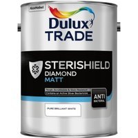 Dulux Sterishield Diamond Matt Quick Drying Paint Pure Brilliant White 5L