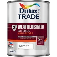 Dulux Trade Weathershield Gloss Paint 1L Pure Brilliant White