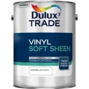 Dulux Trade Vinyl Soft Sheen Emulsion Paint Pure Brilliant White 5L