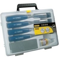 Stanley 5002 Wood Chisels 4 Piece Set with CASE, Oil & Stone