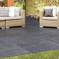 Vitripiazza Bellstone Porcelain Paving Anthracite 600x600x20mm Pack of 64