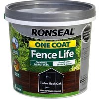 Ronseal One Coat Fence Paint Tudor Black Oak 5L
