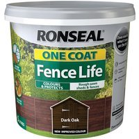 Ronseal One Coat Fence Paint Dark Oak 5L