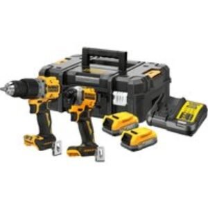 DeWalt DCK2050E2T-GB 18V XR G3 Compact Twin Kit DCD805 + DCF850 2x Compact Powerstack Batteries