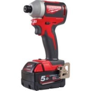 Milwaukee M18 Brushless Impact Driver Complete with Two 5.0AH REDLITHIUM-ION Batteries