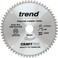 Trend Craft Saw Blade Cc 216mm x 60T x 30mm