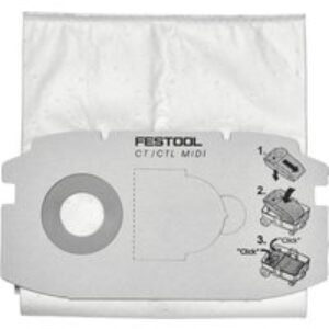 Festool 498411 Replacement Cloth Filter Bag for Pre 2019 Ctl Midi 5 Pack