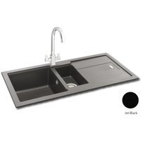 Carron Phoenix Bali 1.5 Bowl Inset Jet Black Composite Granite Kitchen Sink