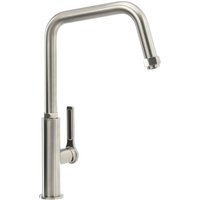 Abode Hex Single Lever Monobloc Kitchen Mixer Tap Brushed Nickel and Black AT2085