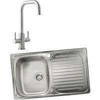 Linear 994724 Single Bowl Inset Sink and Colmar Monobloc Sink Mixer Chrome Pack