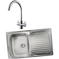Linear 994726 Single Bowl Inset Sink and Chantilly Monobloc Sink Mixer Chrome Pack
