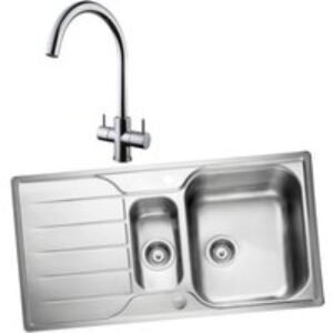 Albion 994730 1.5 Bowl Inset Sink and Chantilly Monobloc Sink Mixer Chrome Pack